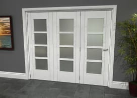 Iseo White 4 Light Frosted 3 Door Roomfold Grande (3 + 0 X 762mm Doors) Image