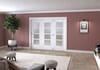 White Primed Ladder 4 Lite Frosted Glazed Roomfold Doorset