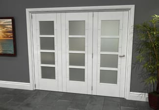 Iseo White 4 Light Frosted 3 Door Roomfold Grande (3 + 0 x 762mm Doors)
