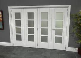 Iseo White 4 Light Frosted 4 Door Roomfold Grande (3 + 1 X 686mm Doors) Image