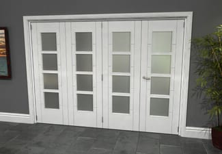 Iseo White 4 Light Frosted 4 Door Roomfold Grande (3 + 1 x 711mm Doors)