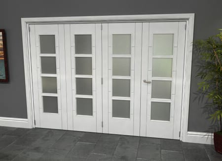 Iseo White 4 Light Frosted 4 Door Roomfold Grande (3 + 1 x 686mm Doors)