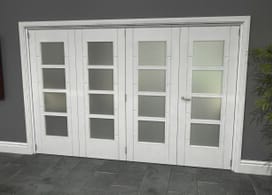 Iseo White 4 Light Frosted 4 Door Roomfold Grande (3 + 1 X 762mm Doors) Image