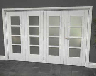 Iseo White 4 Light Frosted 4 Door Roomfold Grande (3 + 1 x 762mm Doors)