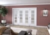 White Primed Ladder 4 Lite Frosted Glazed Roomfold Doorset
