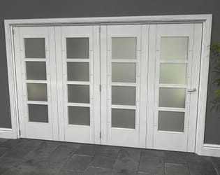 Iseo White 4 Light Frosted 4 Door Roomfold Grande (4 + 0 x 762mm Doors)