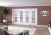 White Primed Ladder 4 Lite Frosted Glazed Roomfold Doorset