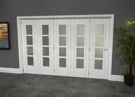 Iseo White 4 Light Frosted 5 Door Roomfold Grande (5 + 0 X 610mm Doors) Image