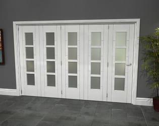 Iseo White 4 Light Frosted 5 Door Roomfold Grande (5 + 0 x 610mm Doors)