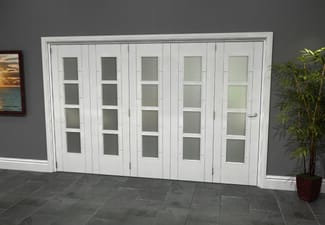 Iseo White 4 Light Frosted 5 Door Roomfold Grande (5 + 0 x 610mm Doors)