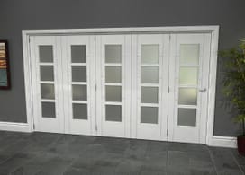 Iseo White 4 Light Frosted 5 Door Roomfold Grande (5 + 0 X 686mm Doors) Image