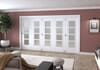 White Primed Ladder 4 Lite Frosted Glazed Roomfold Doorset