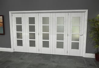 Iseo White 4 Light Frosted 5 Door Roomfold Grande (5 + 0 x 686mm Doors)