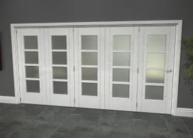Iseo White 4 Light Frosted 5 Door Roomfold Grande (5 + 0 X 762mm Doors) Image