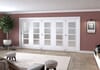 White Primed Ladder 4 Lite Frosted Glazed Roomfold Doorset