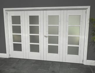 White Iseo Roomfold Grande - 4 Light Frosted Internal Bifold Doors