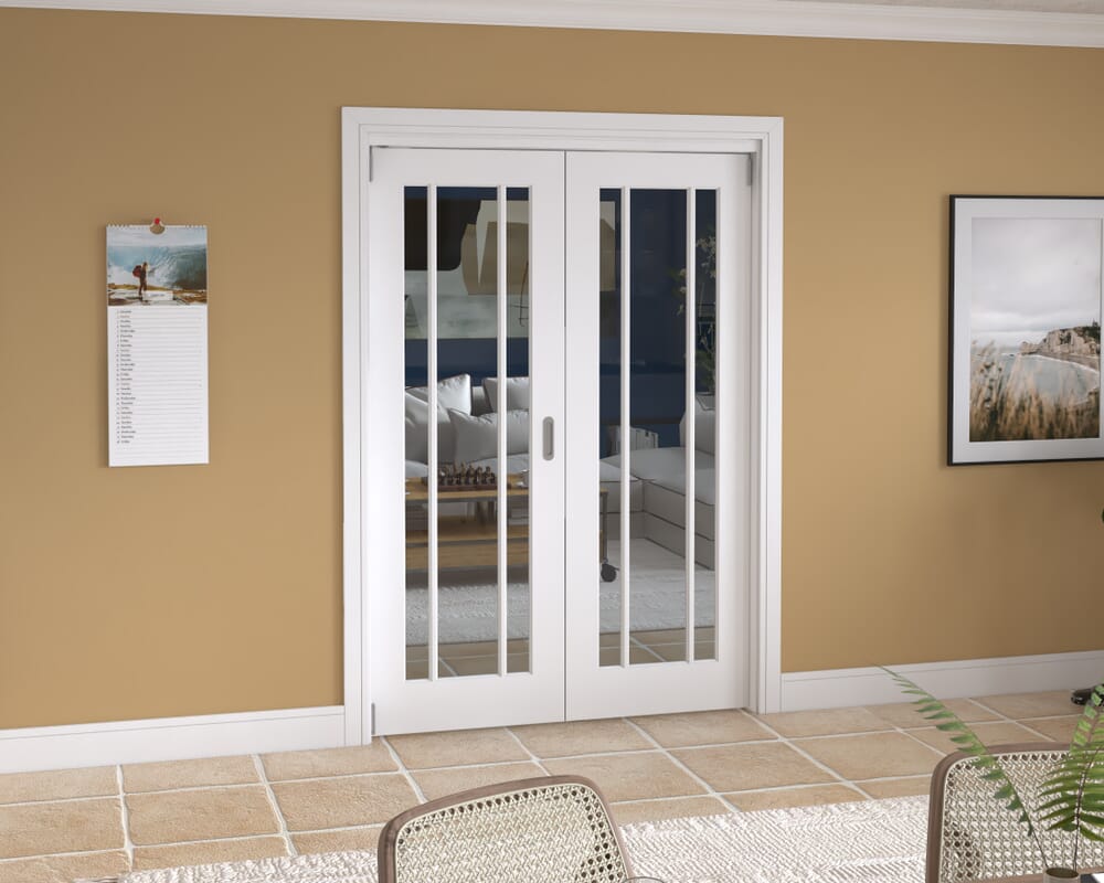 1447x2060x133mm Lincoln Clear Glazed White Roomfold Grande (2+0)