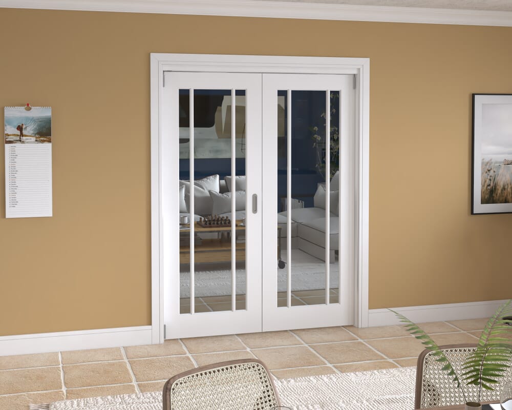1599x2060x133mm Lincoln Clear Glazed White Roomfold Grande (2+0)