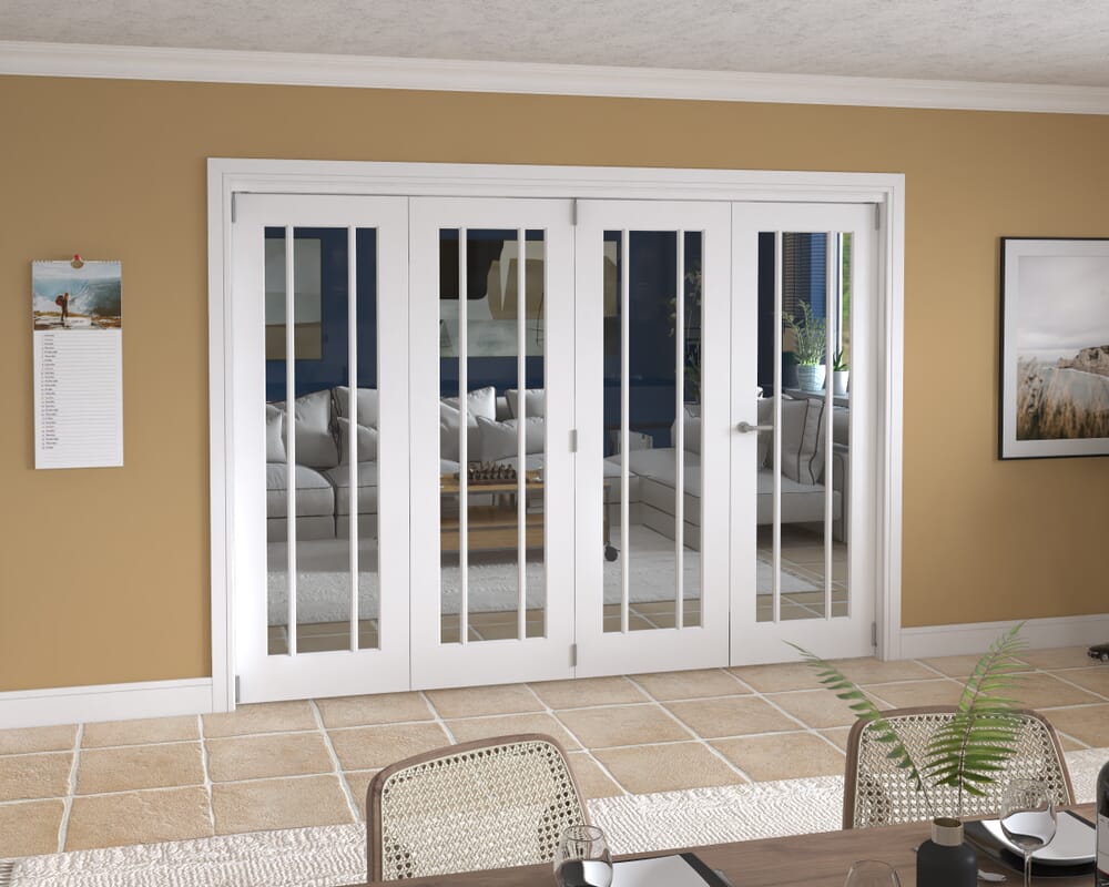 2832x2060x133mm Lincoln Clear Glazed White Roomfold Grande (3+1)