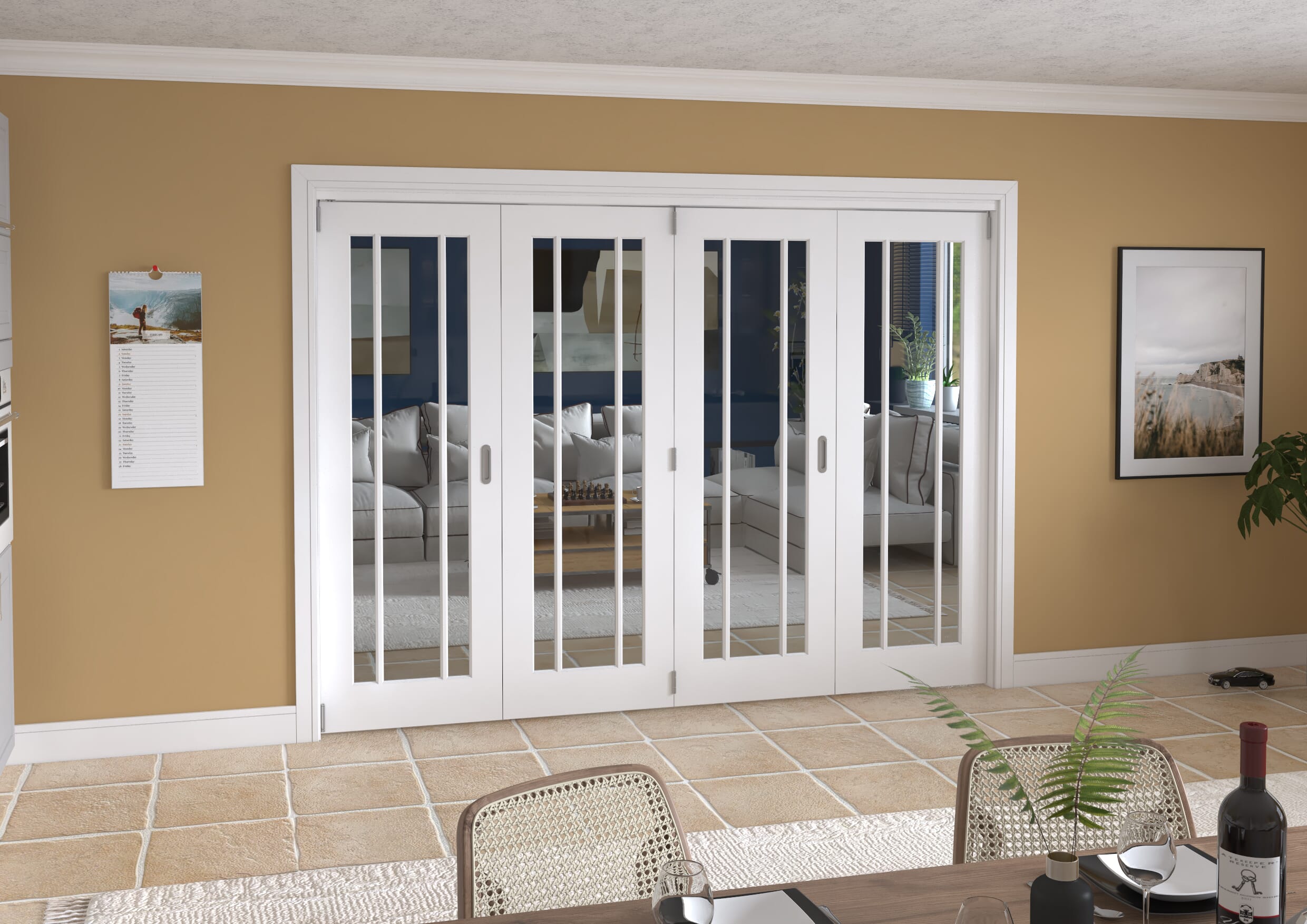 2825x2060x133mm Lincoln Clear Glazed White Roomfold Grande  (4+0) Image