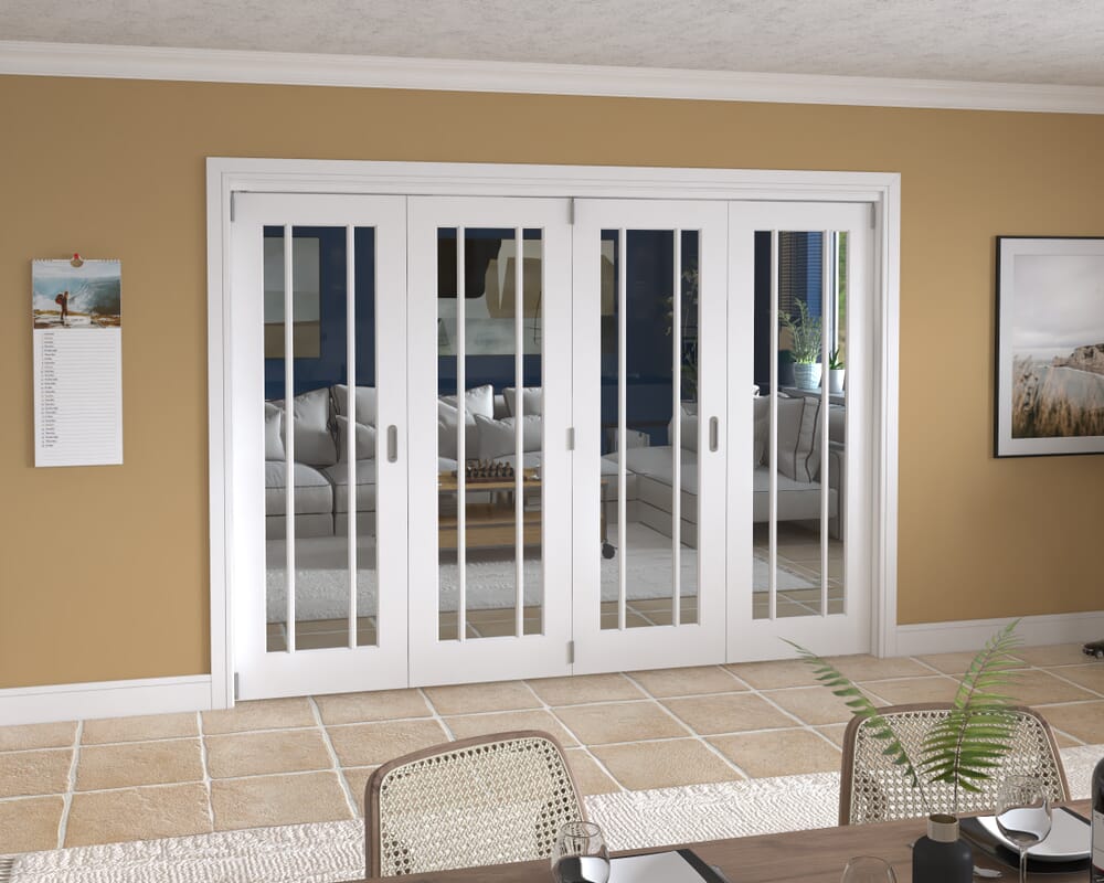 2825x2060x133mm Lincoln Clear Glazed White Roomfold Grande (4+0)