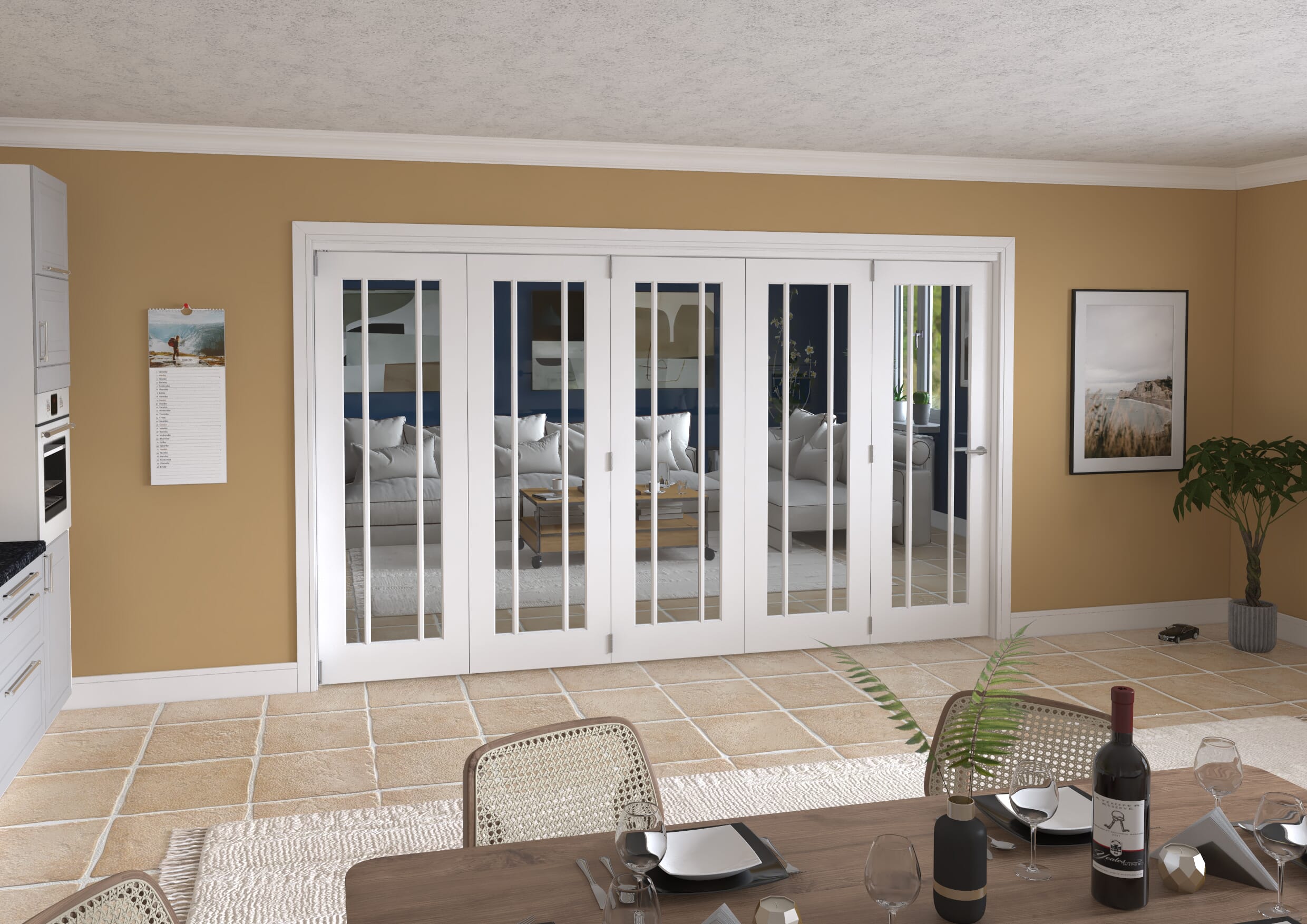 3511x2060x133mm Lincoln Clear Glazed White Roomfold Grande  (5+0) Image