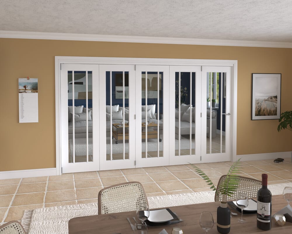 3511x2060x133mm Lincoln Clear Glazed White Roomfold Grande (5+0)