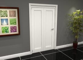White Shaker 1 Panel 2 Door Roomfold Grande (2 + 0 X 610mm Doors) Image