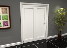 White Shaker 1 Panel 2 Door Roomfold Grande (2 + 0 X 762mm Doors) Image