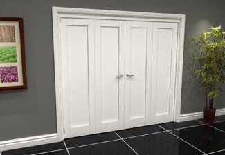 White Shaker 1 Panel 4 Door Roomfold Grande (2 + 2 x 610mm Doors)