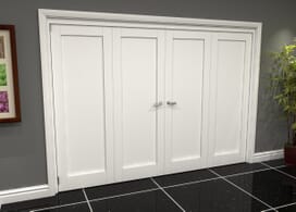 White Shaker 1 Panel 4 Door Roomfold Grande (2 + 2 X 762mm Doors) Image