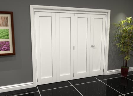 White Shaker 1 Panel 4 Door Roomfold Grande (3 + 1 x 610mm Doors)