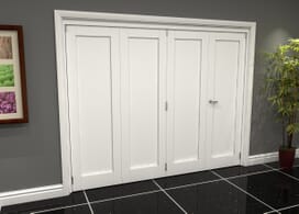 White Shaker 1 Panel 4 Door Roomfold Grande (3 + 1 X 686mm Doors) Image
