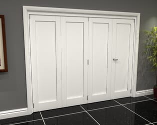 White Shaker 1 Panel 4 Door Roomfold Grande (3 + 1 x 686mm Doors)