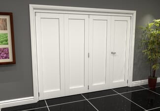 White Shaker 1 Panel 4 Door Roomfold Grande (3 + 1 x 686mm Doors)