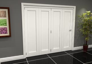 White Shaker 1 Panel 4 Door Roomfold Grande (4 + 0 x 610mm Doors)