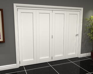 White Shaker 1 Panel 4 Door Roomfold Grande (4 + 0 x 686mm Doors)