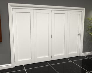 White Shaker 1 Panel 4 Door Roomfold Grande (4 + 0 x 762mm Doors)