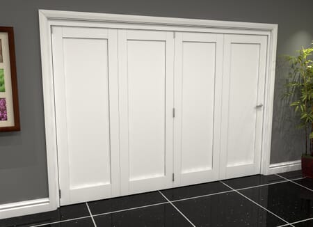 White Shaker 1 Panel 4 Door Roomfold Grande (4 + 0 x 762mm Doors)