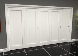 White Shaker 1 Panel 5 Door Roomfold Grande (5 + 0 X 762mm Doors) Image
