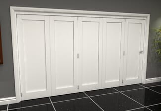 White Shaker 1 Panel 5 Door Roomfold Grande (5 + 0 x 762mm Doors)