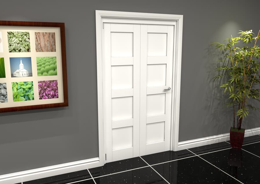 White 4P Shaker Roomfold Grande – 2060mm x 1295mm x 133mm (2 + 0 x 610mm Doors)