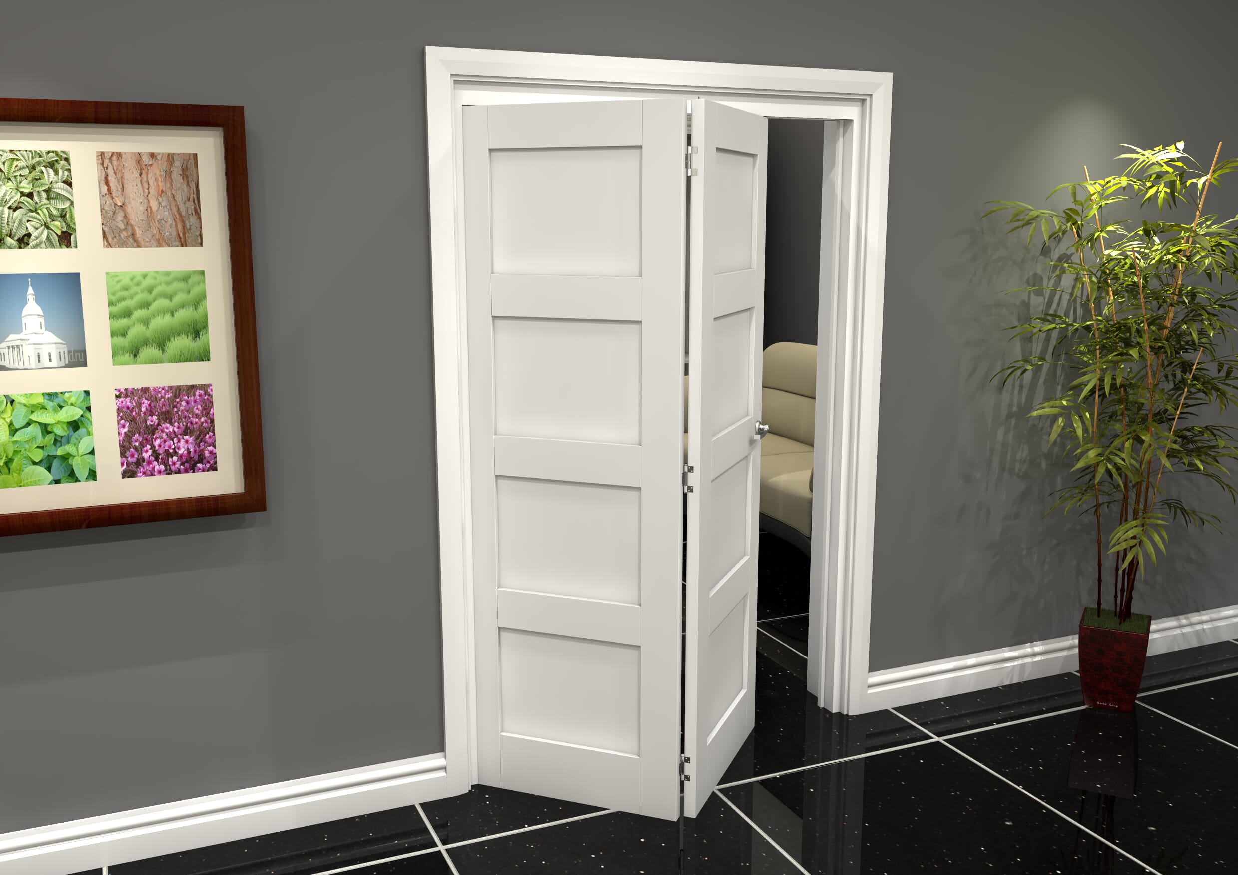 1447x2060x133mm White 4P Roomfold Grande (2+0)