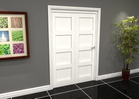 White Shaker 4 Panel 2 Door Roomfold Grande (2 + 0 X 686mm Doors) Image