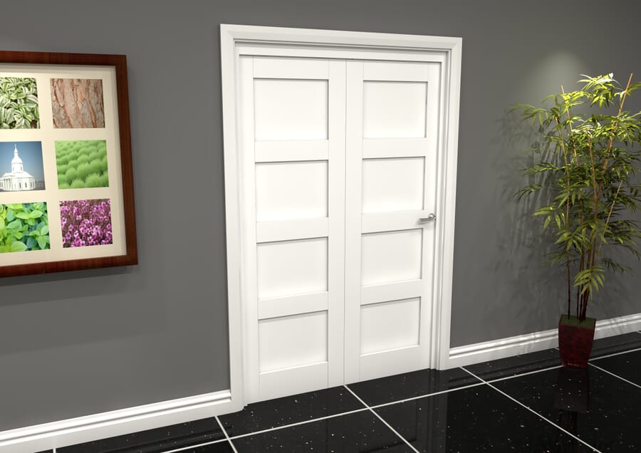 White 4P Shaker Roomfold Grande