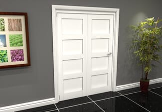 White Shaker 4 Panel 2 Door Roomfold Grande (2 + 0 x 762mm Doors)