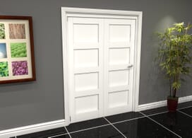 White Shaker 4 Panel 2 Door Roomfold Grande (2 + 0 X 762mm Doors) Image