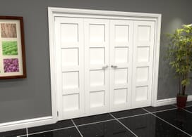 White Shaker 4 Panel 4 Door Roomfold Grande (2 + 2 X 610mm Doors) Image