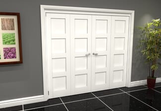 White Shaker 4 Panel 4 Door Roomfold Grande (2 + 2 x 610mm Doors)