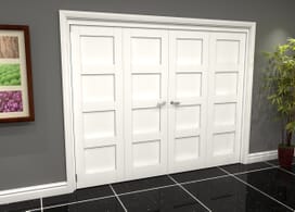 White Shaker 4 Panel 4 Door Roomfold Grande (2 + 2 X 686mm Doors) Image